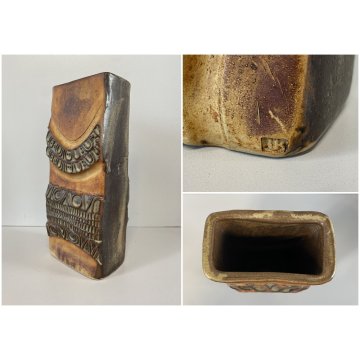VASO CERAMICA DESIGN Louis Hudson STONEWARE Cornish STUDIO POTTERY  UK '70s