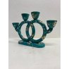ANTICO CANDELABRO CERAMICA Lavenia DESIGN G. Andlovitz VERDE ORO 4 LUMI ART DECO