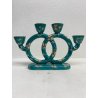ANTICO CANDELABRO CERAMICA Lavenia DESIGN G. Andlovitz VERDE ORO 4 LUMI ART DECO