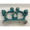 ANTICO CANDELABRO CERAMICA Lavenia DESIGN G. Andlovitz VERDE ORO 4 LUMI ART DECO