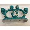 ANTICO CANDELABRO CERAMICA Lavenia DESIGN G. Andlovitz VERDE ORO 4 LUMI ART DECO