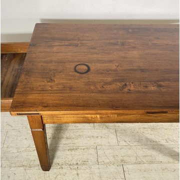 ANTICO TAVOLO PRANZO IMPERO RETTANGOLARE LEGNO NOCE 2 CASSETTI TABLE SALA 1800