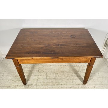 ANTICO TAVOLO PRANZO IMPERO RETTANGOLARE LEGNO NOCE 2 CASSETTI TABLE SALA 1800