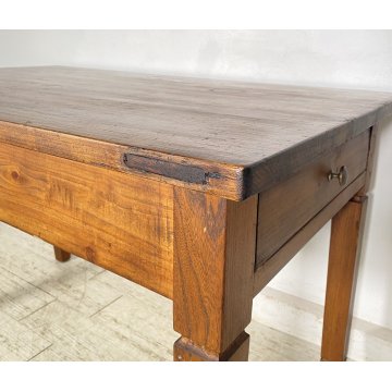 ANTICO TAVOLO PRANZO IMPERO RETTANGOLARE LEGNO NOCE 2 CASSETTI TABLE SALA 1800