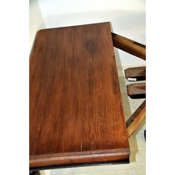 GRANDE ANTICO TAVOLO ALLUNGABILE EPOCA 800 TABLE LARICE 3 METRI 300 CM ROTELLE