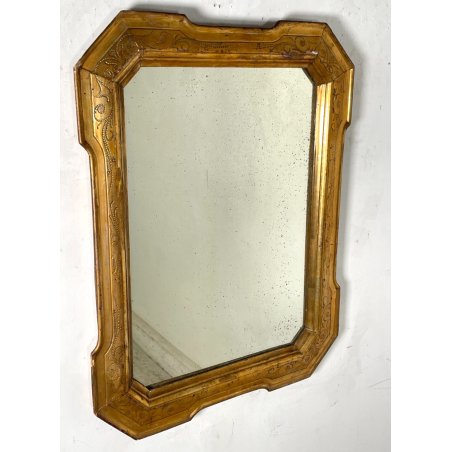 ANTICA SPECCHIERA VASSOIO CORNICE DORATA epoca 800 OLD SPECCHIO LEGNO FOGLIA ORO
