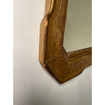 ANTICA SPECCHIERA VASSOIO CORNICE DORATA epoca 800 OLD SPECCHIO LEGNO FOGLIA ORO