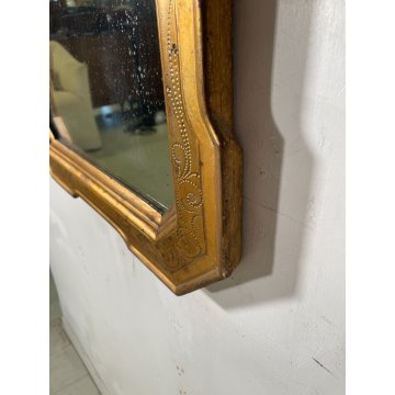 ANTICA SPECCHIERA VASSOIO CORNICE DORATA epoca 800 OLD SPECCHIO LEGNO FOGLIA ORO