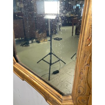 ANTICA SPECCHIERA VASSOIO CORNICE DORATA epoca 800 OLD SPECCHIO LEGNO FOGLIA ORO