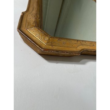 ANTICA SPECCHIERA VASSOIO CORNICE DORATA epoca 800 OLD SPECCHIO LEGNO FOGLIA ORO