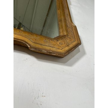 ANTICA SPECCHIERA VASSOIO CORNICE DORATA epoca 800 OLD SPECCHIO LEGNO FOGLIA ORO