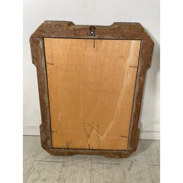 ANTICA SPECCHIERA VASSOIO CORNICE DORATA epoca 800 OLD SPECCHIO LEGNO FOGLIA ORO