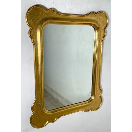 GRANDE SPECCHIERA VASSOIO CORNICE DORATA epoca '900 SPECCHIO LEGNO ORO MIRROR
