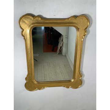 GRANDE SPECCHIERA VASSOIO CORNICE DORATA epoca '900 SPECCHIO LEGNO ORO MIRROR