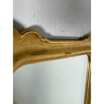 GRANDE SPECCHIERA VASSOIO CORNICE DORATA epoca '900 SPECCHIO LEGNO ORO MIRROR