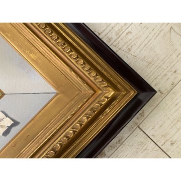 GRANDE QUADRO DIPINTO OLIO Arcangelo Maraga NATURA MORTA FRUTTA LIBRI VIOLINO