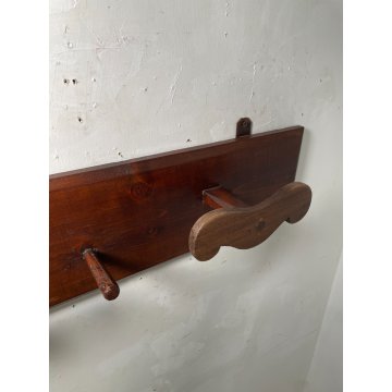 ANTICO APPENDIABITI STILE RUSTICO EPOCA '900 3 APPENDINO BAITA TAVERNA CAPPOTTO