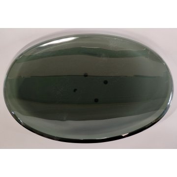 VASSOIO DESIGN Fontana Arte by Max Ingrand 1950 BOWL VETRO MOLATO VERDE 25x38 cm