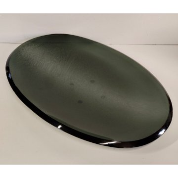 VASSOIO DESIGN Fontana Arte by Max Ingrand 1950 BOWL VETRO MOLATO VERDE 25x38 cm