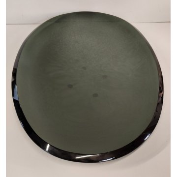 VASSOIO DESIGN Fontana Arte by Max Ingrand 1950 BOWL VETRO MOLATO VERDE 25x38 cm