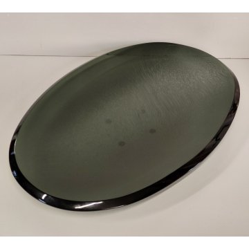 VASSOIO DESIGN Fontana Arte by Max Ingrand 1950 BOWL VETRO MOLATO VERDE 25x38 cm