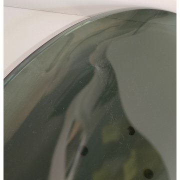 VASSOIO DESIGN Fontana Arte by Max Ingrand 1950 BOWL VETRO MOLATO VERDE 25x38 cm