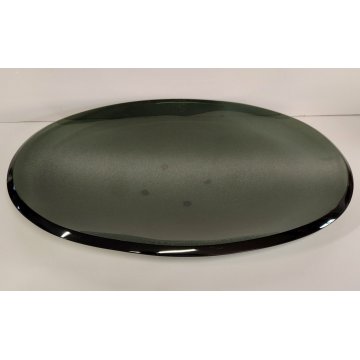VASSOIO DESIGN Fontana Arte by Max Ingrand 1950 BOWL VETRO MOLATO VERDE 25x38 cm
