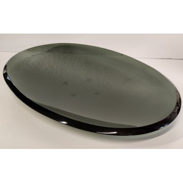 VASSOIO DESIGN Fontana Arte by Max Ingrand 1950 BOWL VETRO MOLATO VERDE 25x38 cm