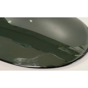 VASSOIO DESIGN Fontana Arte by Max Ingrand 1950 BOWL VETRO MOLATO VERDE 25x38 cm