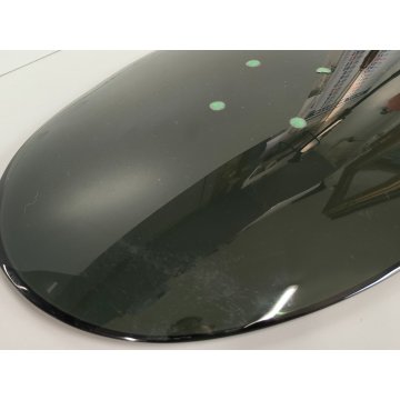 VASSOIO DESIGN Fontana Arte by Max Ingrand 1950 BOWL VETRO MOLATO VERDE 25x38 cm