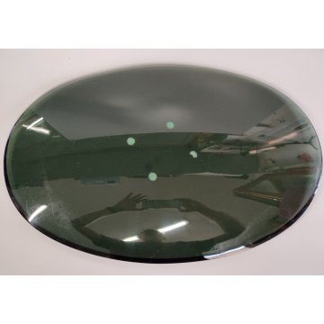 VASSOIO DESIGN Fontana Arte by Max Ingrand 1950 BOWL VETRO MOLATO VERDE 25x38 cm