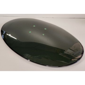 VASSOIO DESIGN Fontana Arte by Max Ingrand 1950 BOWL VETRO MOLATO VERDE 25x38 cm