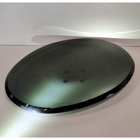 VASSOIO DESIGN Fontana Arte by Max Ingrand 1950 BOWL VETRO MOLATO VERDE 20x29 cm