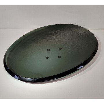 VASSOIO DESIGN Fontana Arte by Max Ingrand 1950 BOWL VETRO MOLATO VERDE 20x29 cm