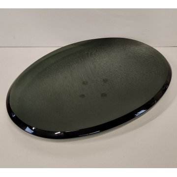 VASSOIO DESIGN Fontana Arte by Max Ingrand 1950 BOWL VETRO MOLATO VERDE 20x29 cm