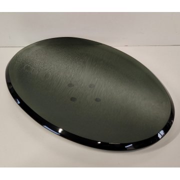 VASSOIO DESIGN Fontana Arte by Max Ingrand 1950 BOWL VETRO MOLATO VERDE 20x29 cm