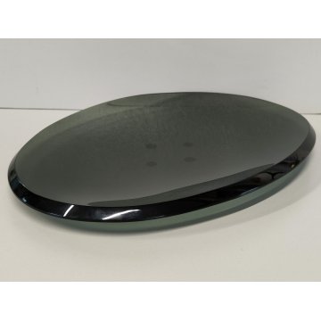 VASSOIO DESIGN Fontana Arte by Max Ingrand 1950 BOWL VETRO MOLATO VERDE 20x29 cm