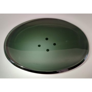 VASSOIO DESIGN Fontana Arte by Max Ingrand 1950 BOWL VETRO MOLATO VERDE 20x29 cm