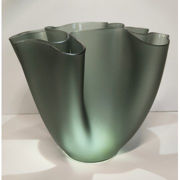VASO CARTOCCIO DESIGN Pietro Chiesa FONTANA ARTE anni 30 VETRO FUME Fazzoletto