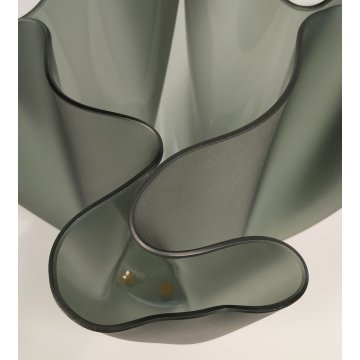 VASO CARTOCCIO DESIGN Pietro Chiesa FONTANA ARTE anni 30 VETRO FUME Fazzoletto