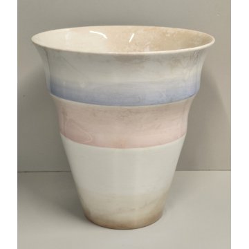 VASO CERAMICA SMALTATA Lavenia LAVENO epoca ANNI 50 Italia DESIGN Azzurro Rosa