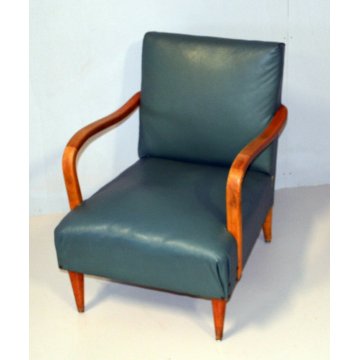 ANTICA POLTRONA anni 50 SEDIA IMBOTTITA DESIGN BUFFA PARISI SALA STUDIO CHAIR ol