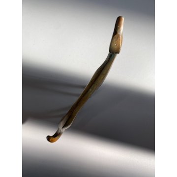 SCULTURA FIGURA LEVRIERO RUSSO Barzoï METALLO DORATO STILE ART DECO 15 cm/h