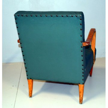 ANTICA POLTRONA anni 50 SEDIA IMBOTTITA DESIGN BUFFA PARISI SALA STUDIO CHAIR ol