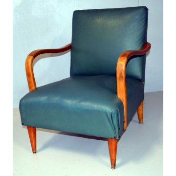 ANTICA POLTRONA anni 50 SEDIA IMBOTTITA DESIGN BUFFA PARISI SALA STUDIO CHAIR ol