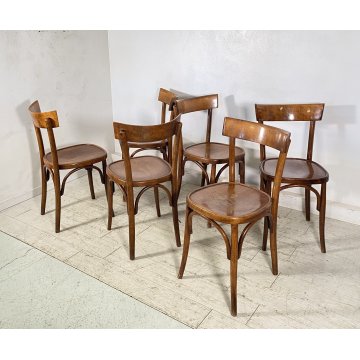 LOTTO 6 SEDIE THONET ANTICHE LEGNO FAGGIO CURVATO PRIMI 1900 CHAIR OSTERIA