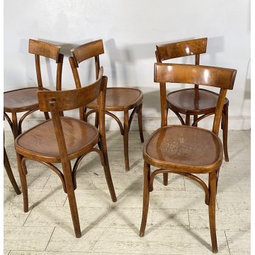 LOTTO 6 SEDIE THONET ANTICHE LEGNO FAGGIO CURVATO PRIMI 1900 CHAIR OSTERIA