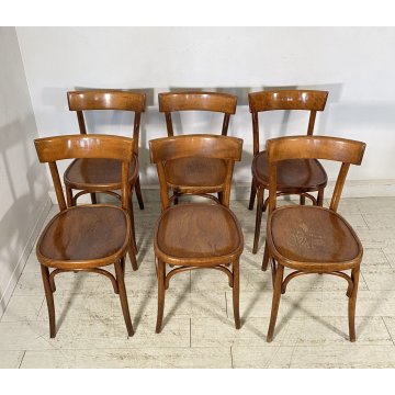 LOTTO 6 SEDIE THONET ANTICHE LEGNO FAGGIO CURVATO PRIMI 1900 CHAIR OSTERIA