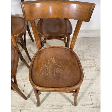 LOTTO 6 SEDIE THONET ANTICHE LEGNO FAGGIO CURVATO PRIMI 1900 CHAIR OSTERIA