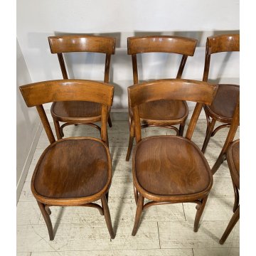 LOTTO 6 SEDIE THONET ANTICHE LEGNO FAGGIO CURVATO PRIMI 1900 CHAIR OSTERIA